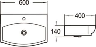 Раковина накладная SantiLine SL-2025 60см белый